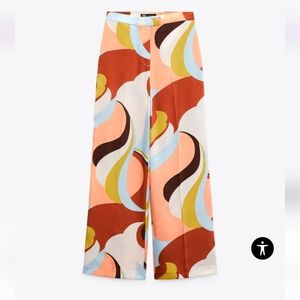 Zara printed wide leg